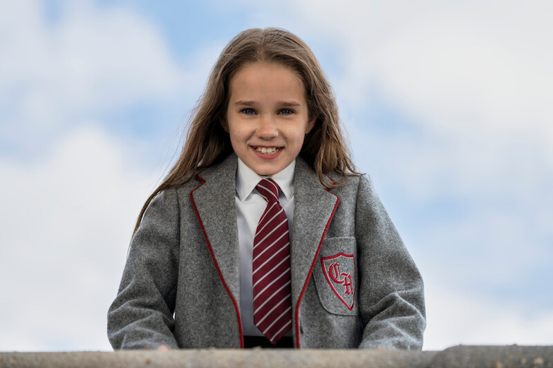 Alisha Weir as precocious youngster Matilda Wormwood.