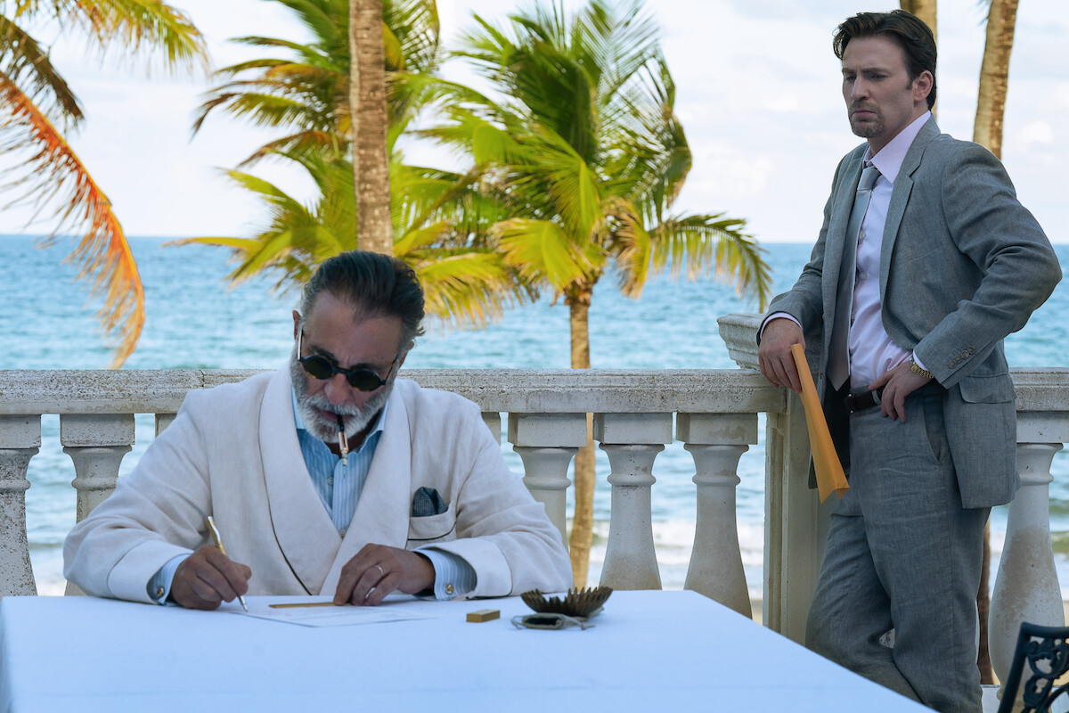Andy Garcia as Dr. Jack Neel and Chris Evans as Pete Brenner.