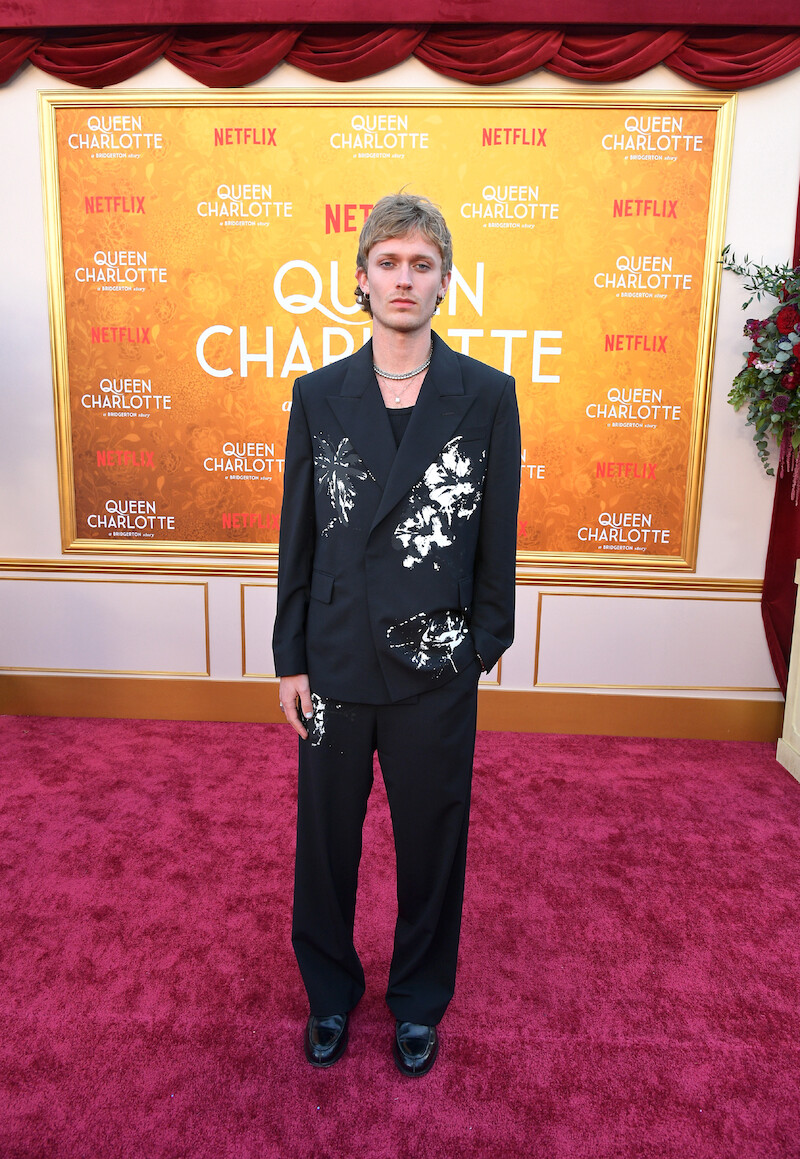 Freddie Dennis attends Netflix's Queen Charlotte: A Bridgerton Story World Premiere at Regency Village Theatre on April 26, 2023 in Los Angeles, California. 