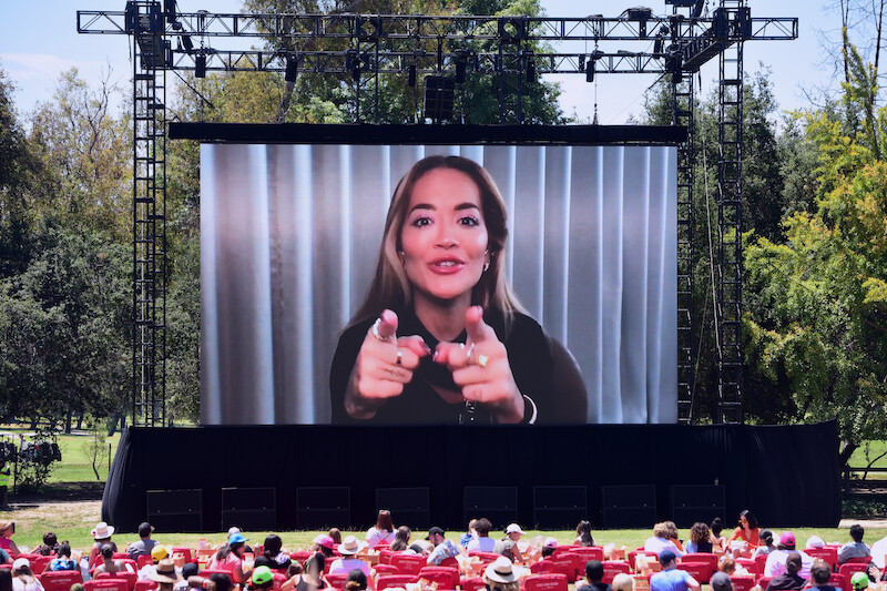 Rita Ora, who voices Wandering Blade, makes a surprise appearance at the Kung Fu Panda: The Dragon Knight series preview.