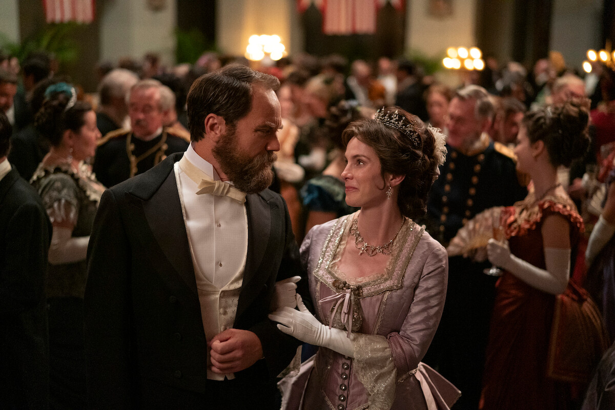 Michael Shannon as James Garfield, Betty Gilpin as Crete Garfield in ‘Death by Lightning.’