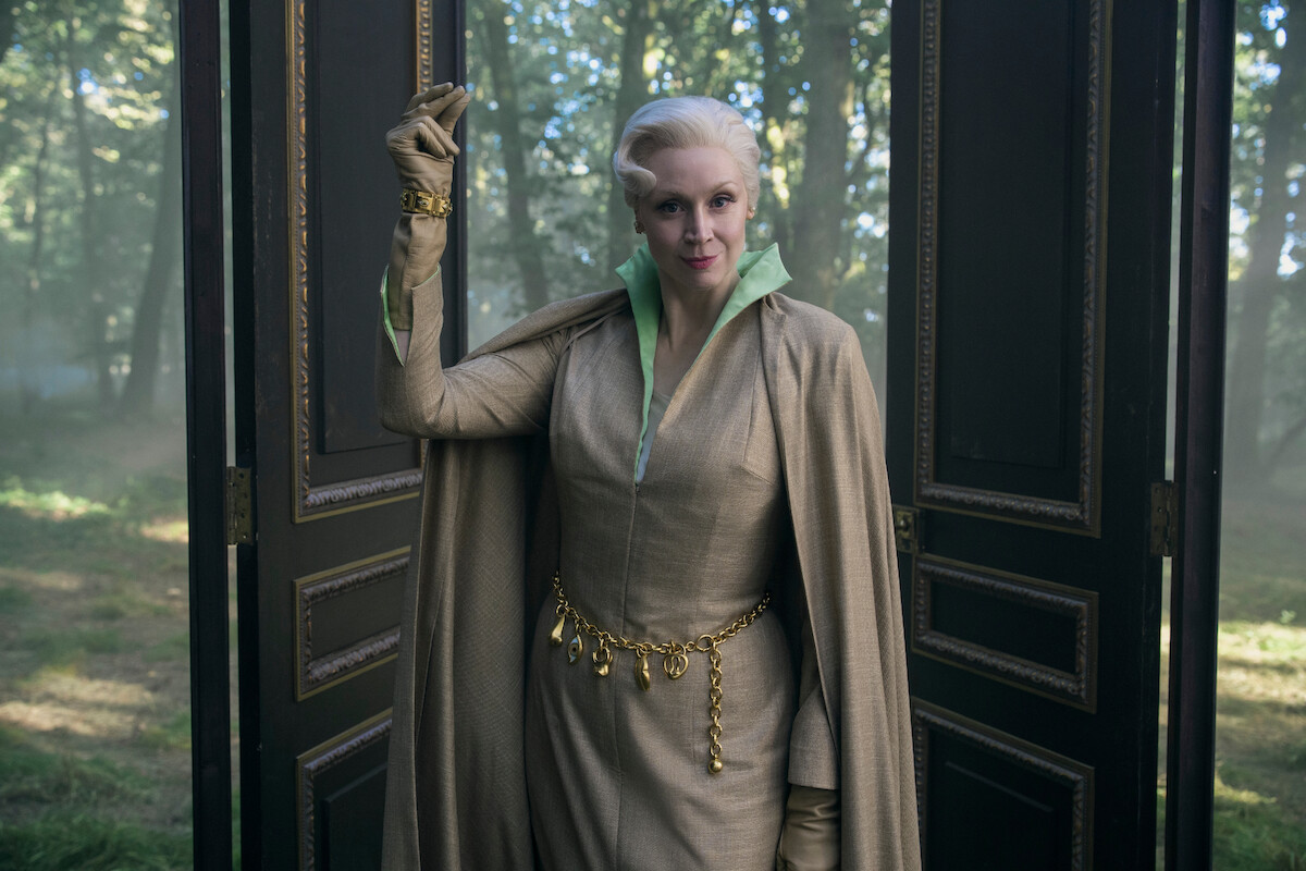 Gwendoline Christie as Principal Weems in ‘Wednesday’ Season 2.