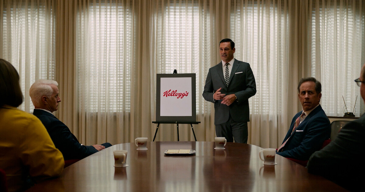 A pitch meeting in 'Unfrosted.' 