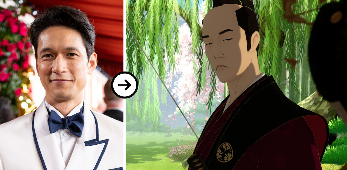 Harry Shum Jr. left and Takayoshi right in ‘Blue Eye Samurai.’