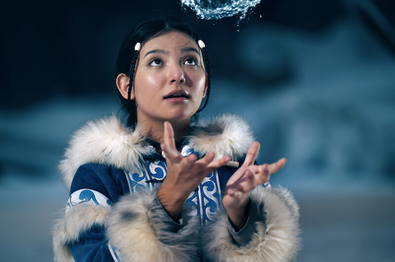 Kiawentiio as waterbender Katara, in Season 1 of 'Avatar: The Last Airbender'