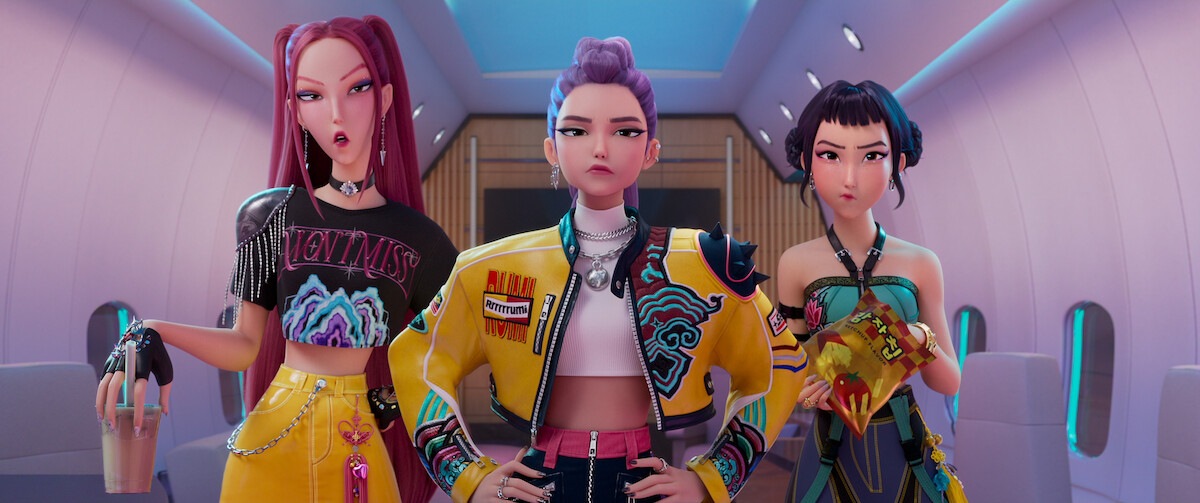 Mira, Rumi e Zoey em 'Guerreiras do K-Pop'