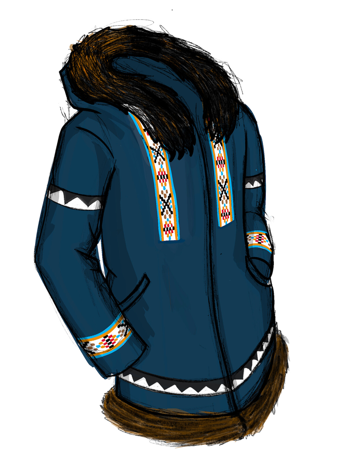 Drawing of Kuuk’s parka from ‘North of North’
