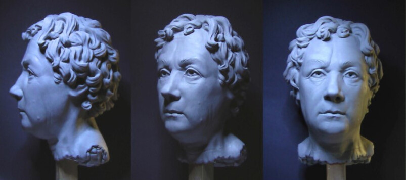 A three panel photo of Michelle Vitali's Jane Doe sculpture.