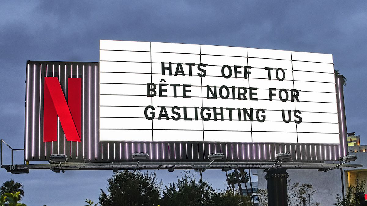 ‘Black Mirror’ sunset boulevard billboard - “Hats off to