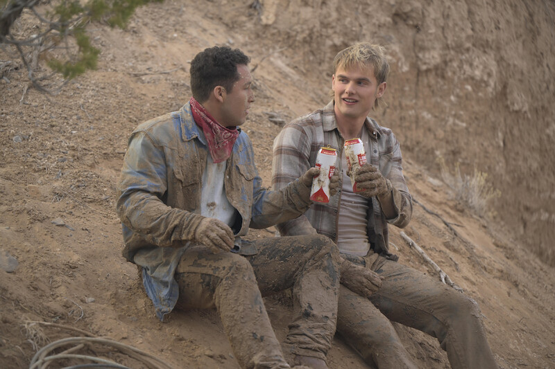 Andrew Liner as Reid and Garrett Wareing as Lucas in 'Ransom Canyon' Season 1.