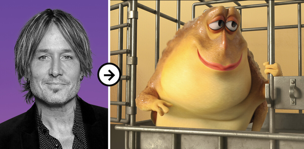 Keith Urban is pictured side by side with his Cane Toad character in 'Back to the Outback'