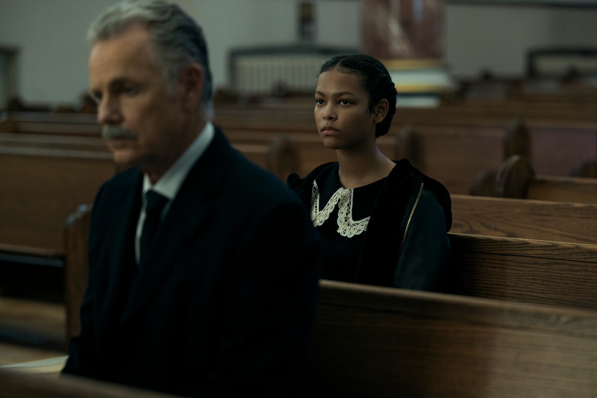 Bruce Greenwood as Roderick Usher and Kyliegh Curran as Lenore Usher in Episode 1 of ‘The Fall of the House of Usher.’