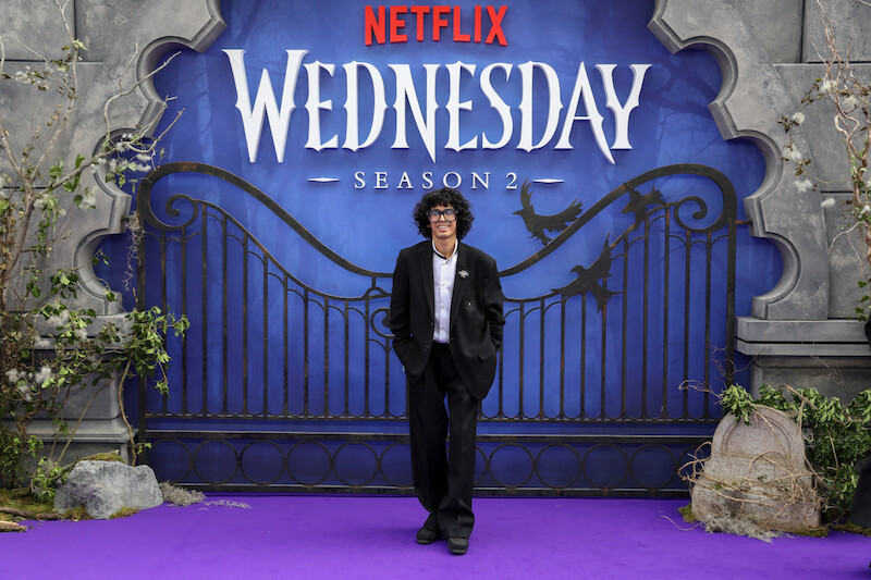 Moosa Mostafa attends the global premiere of 'Wednesday' Season 2, Part 1.