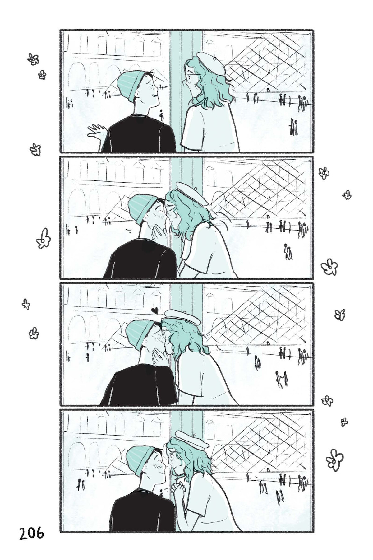 Excerpt from the graphic novel, Heartstopper, featuring Tao and Elle.