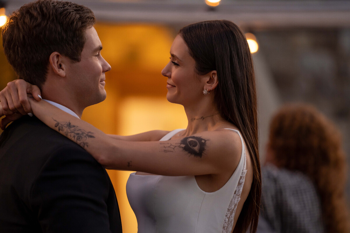 Adam Devine and Nina Dobrev in ‘The Out-Laws’