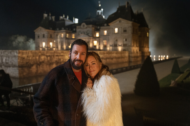 Adam Sandler as Nick Spitz and Jennifer Aniston as Audrey Spitz.