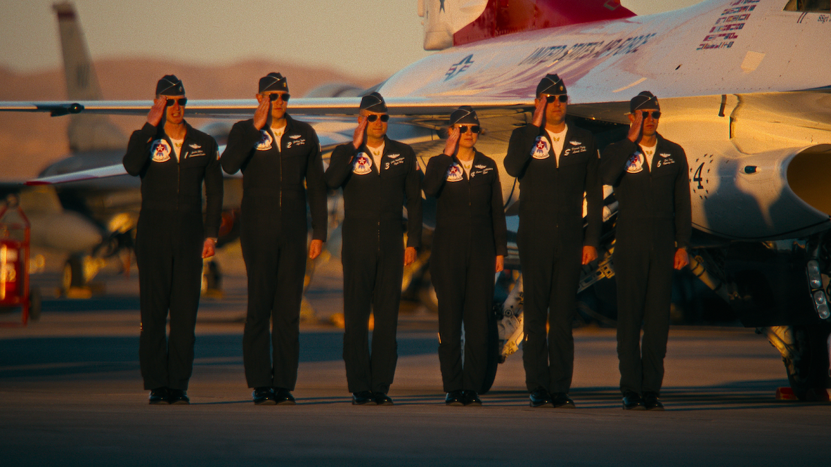 The Thunderbirds at attention