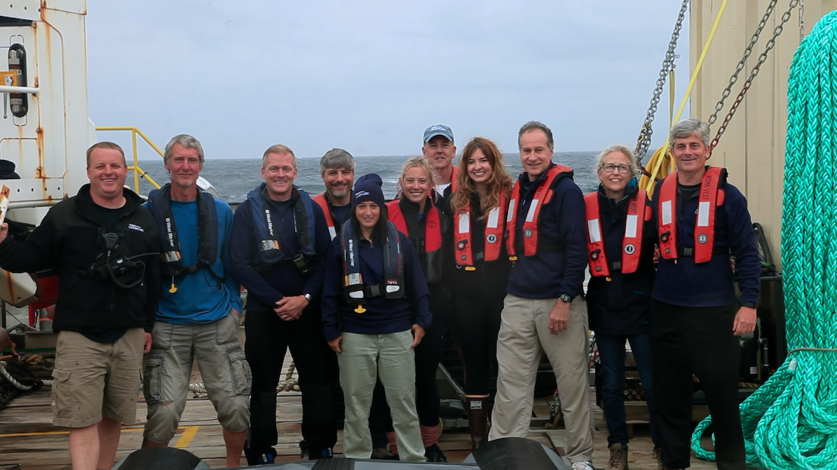 Titan passengers, crew, and (3rd from left) David Lochridge, (R) Stockton Rush