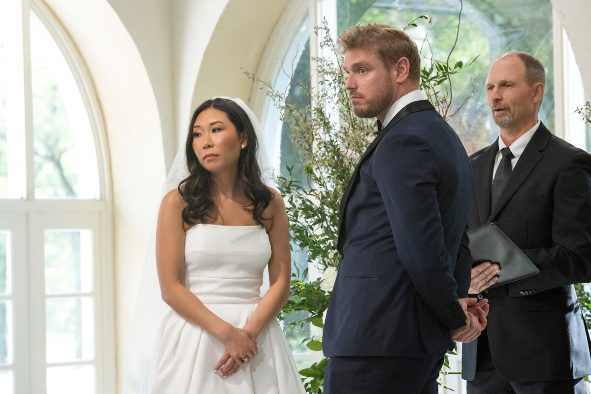 Natalie and Shayne at the altar.