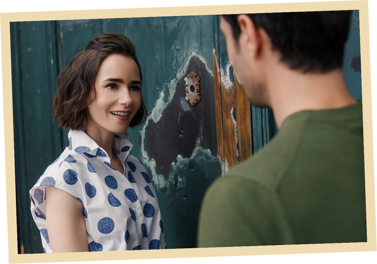 Lily Collins as Emily and Eugenio Franceschini as Marcello in ‘Emily In Paris’ Season 5.