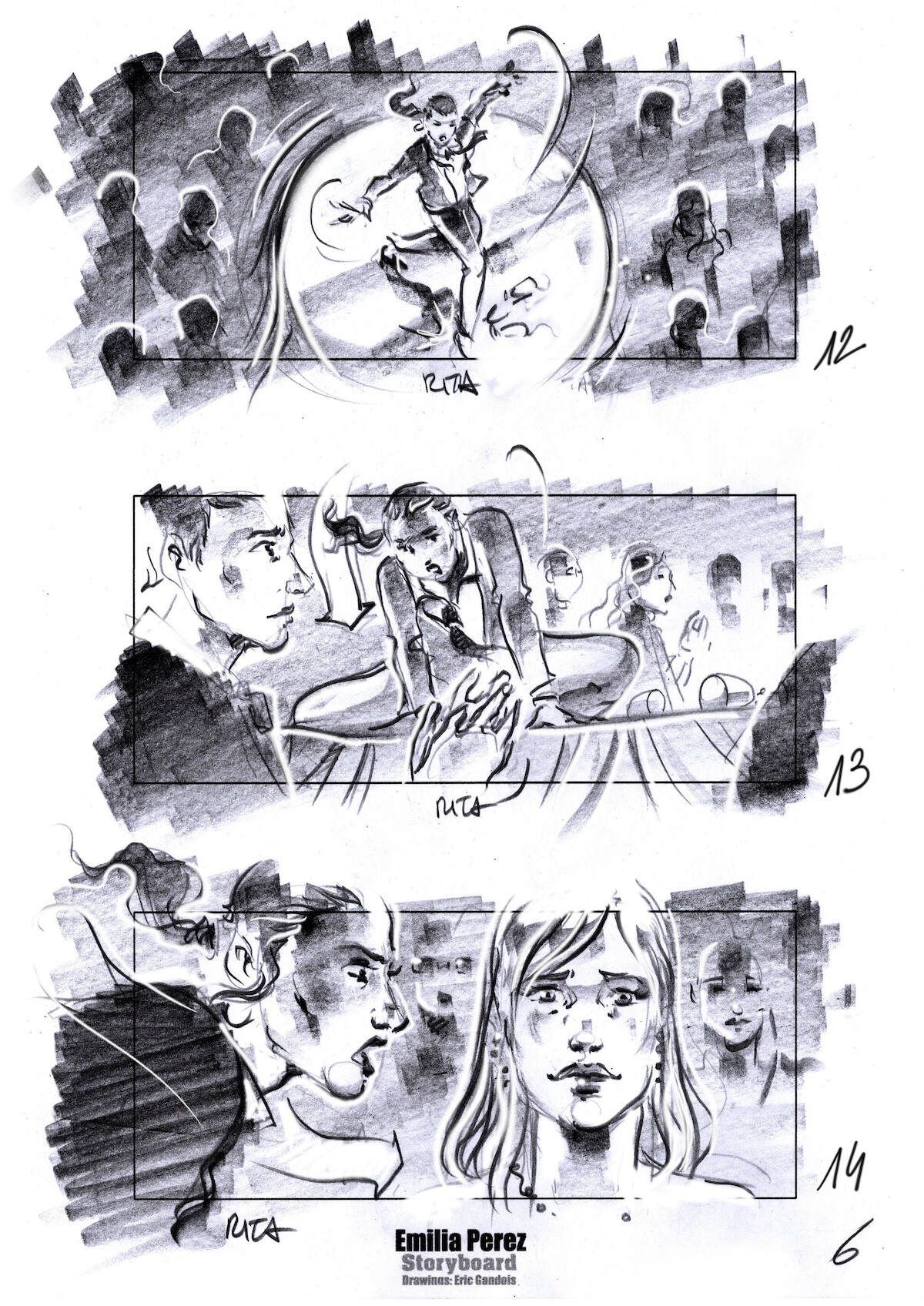 A storyboard from ‘Emilia Pérez.’