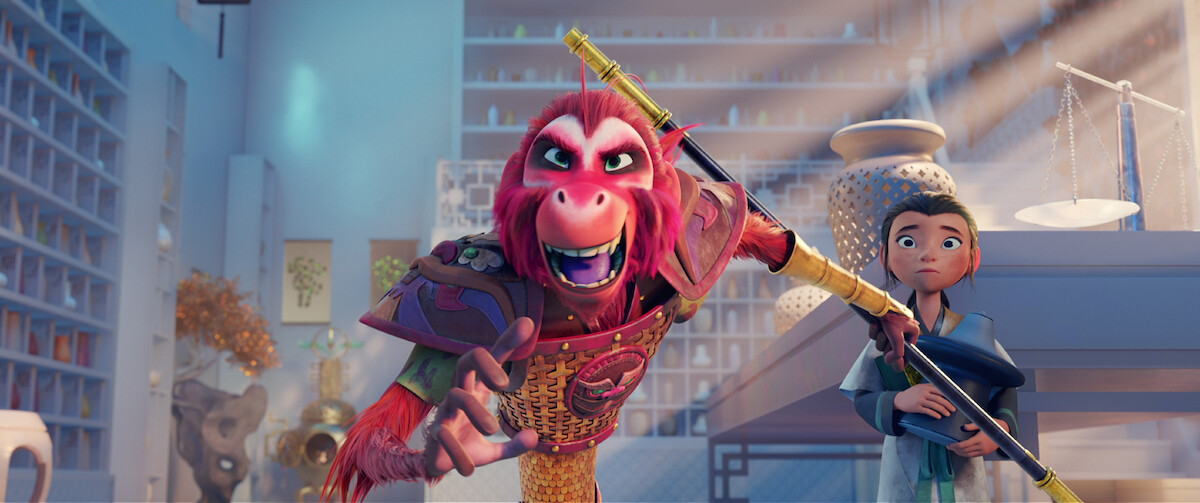 Jimmy O. Yang as The Monkey King and Jolie Hoang-Rappapor as Lin.
