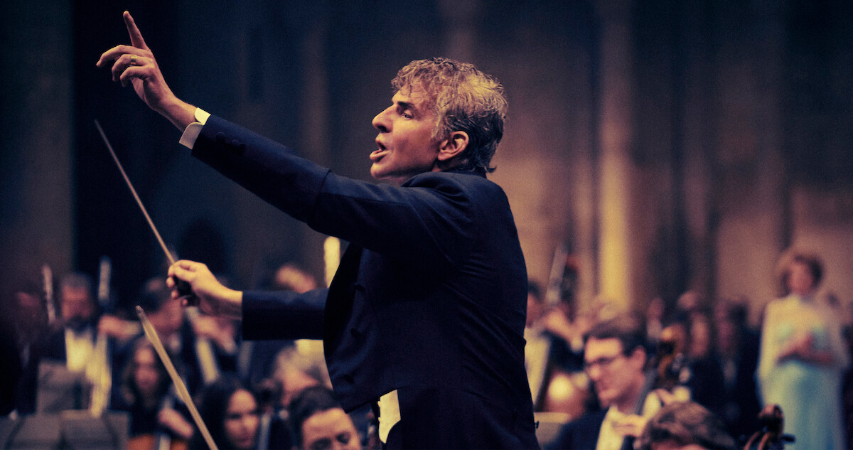 Bradley Cooper as Leonard Bernstein conducting. 