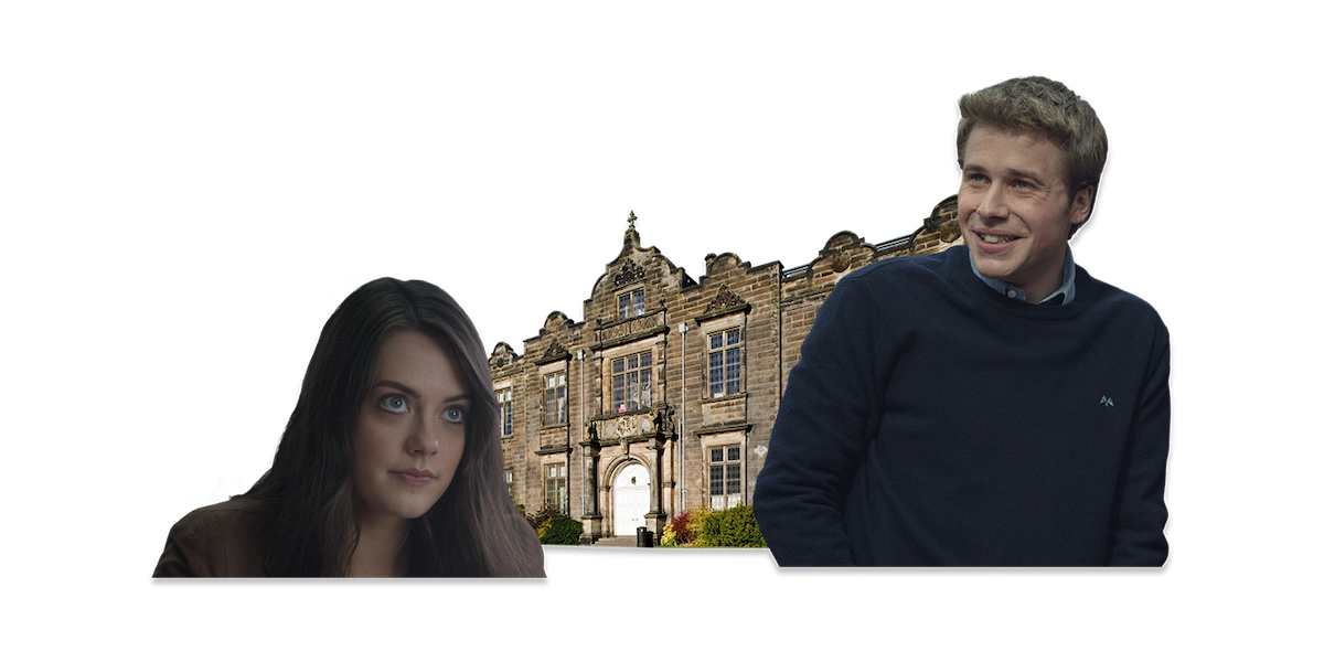 William and Kate in front of University of St. Andrews