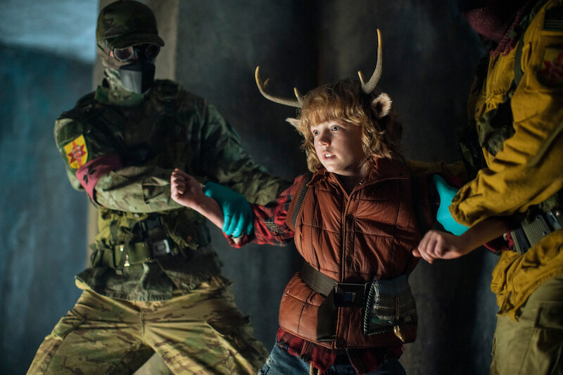 Christian Convery as Gus in Sweet Tooth Season 2.
