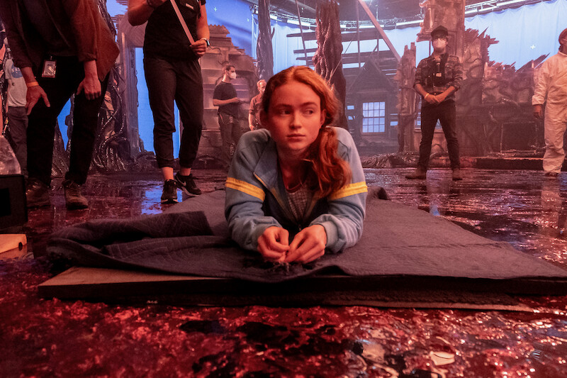 Running up that hill takes its toll on Sadie Sink after a few takes - 68 Behind-the-Scenes pics from ‘Stranger Things’ Season 4 You Have to See Slideshow