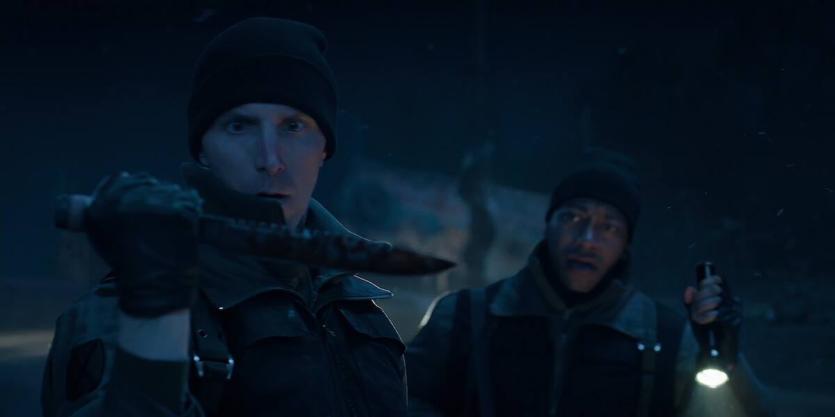 Alex Breaux as Lt. Robert Akers and Sherman Augustus as Lt. Colonel Sullivan in ‘Stranger Things’ Season 5