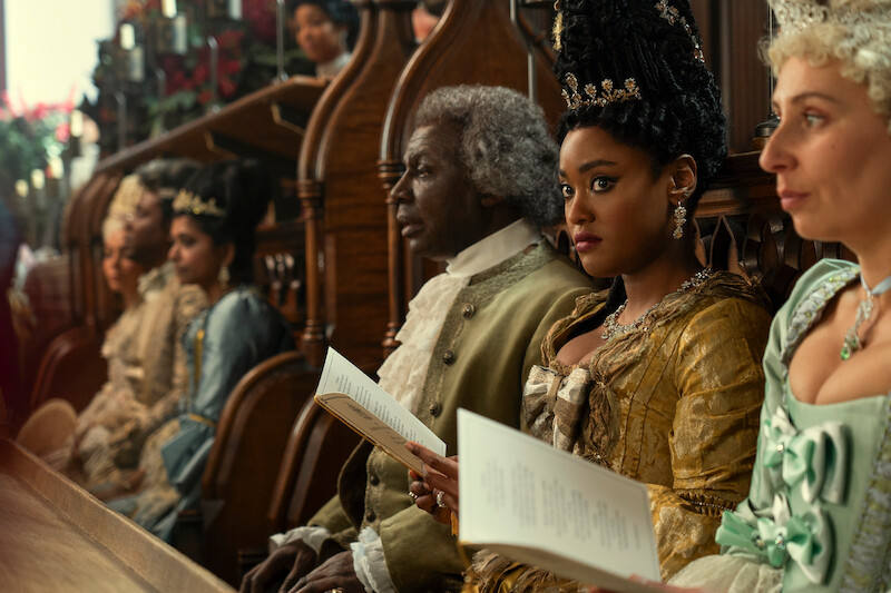 Arsema Thomas as young Lady Danbury. 