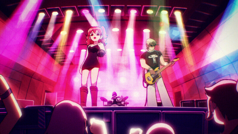 (L to R) Brie Larson as Envy Adams and Brandon Routh as Todd Ingram in Scott Pilgrim Takes Off. 