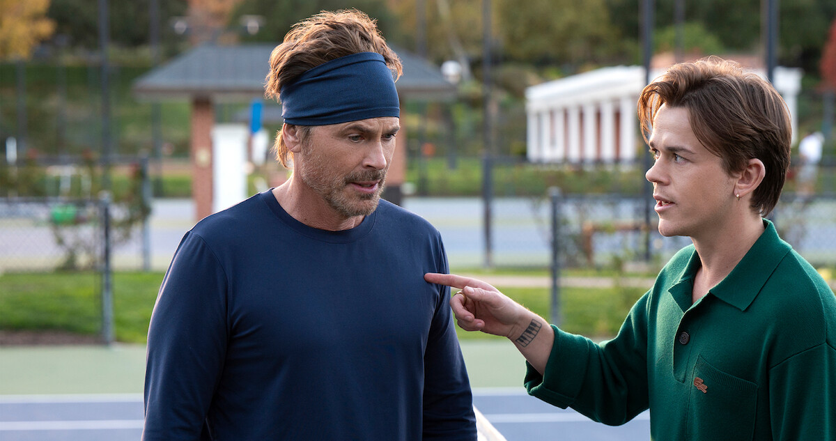 Rob Lowe as Ellis Dragon and John Owen Lowe as Jackson Dragon stand in Unstable Season 2 Trailer.