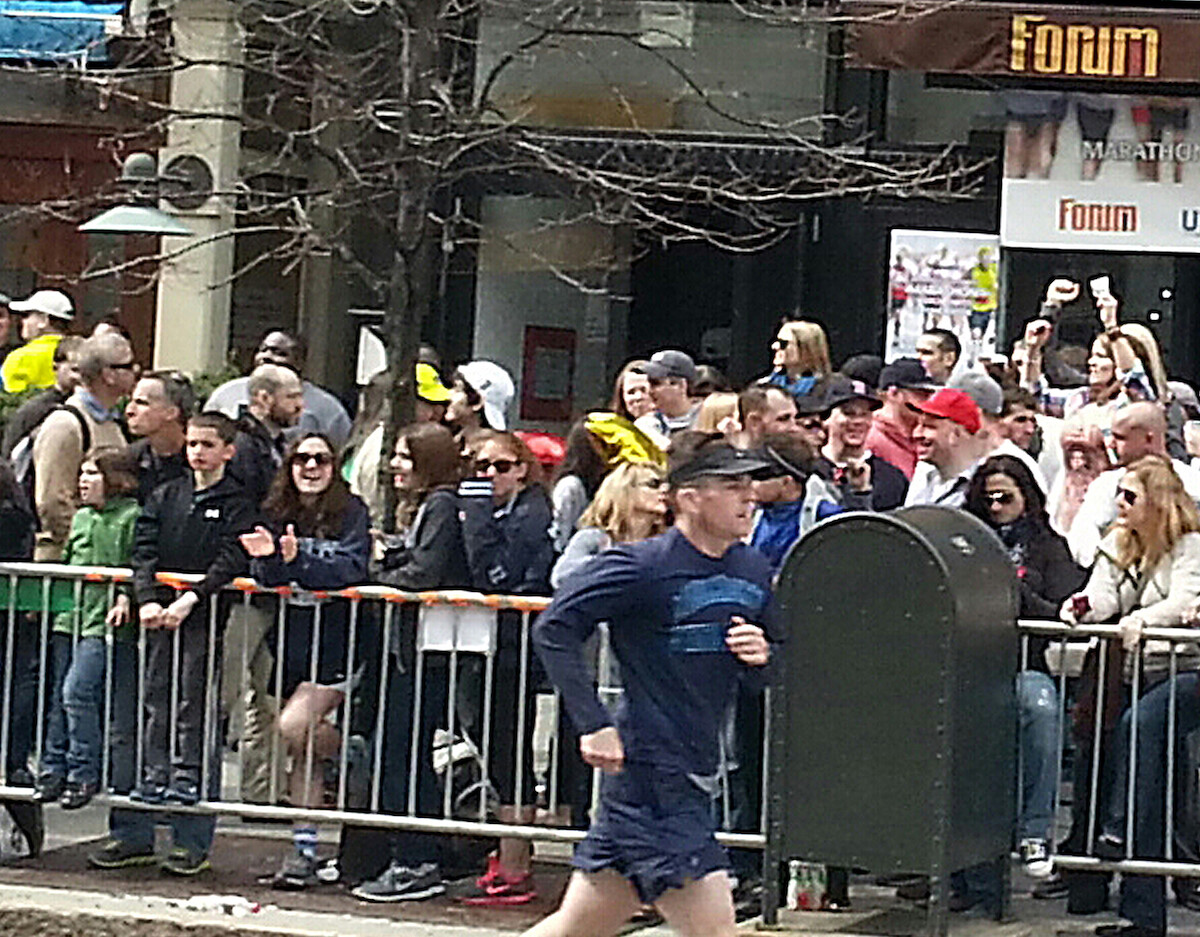 Cell phone image of Dzhokhar Tsarnaev with a backpack.
