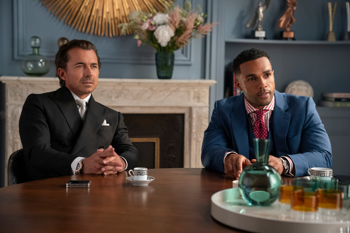 William Abadie as Antoine Lambert, Lucien Laviscount as Alfie in ‘Emily in Paris’ Season 5.