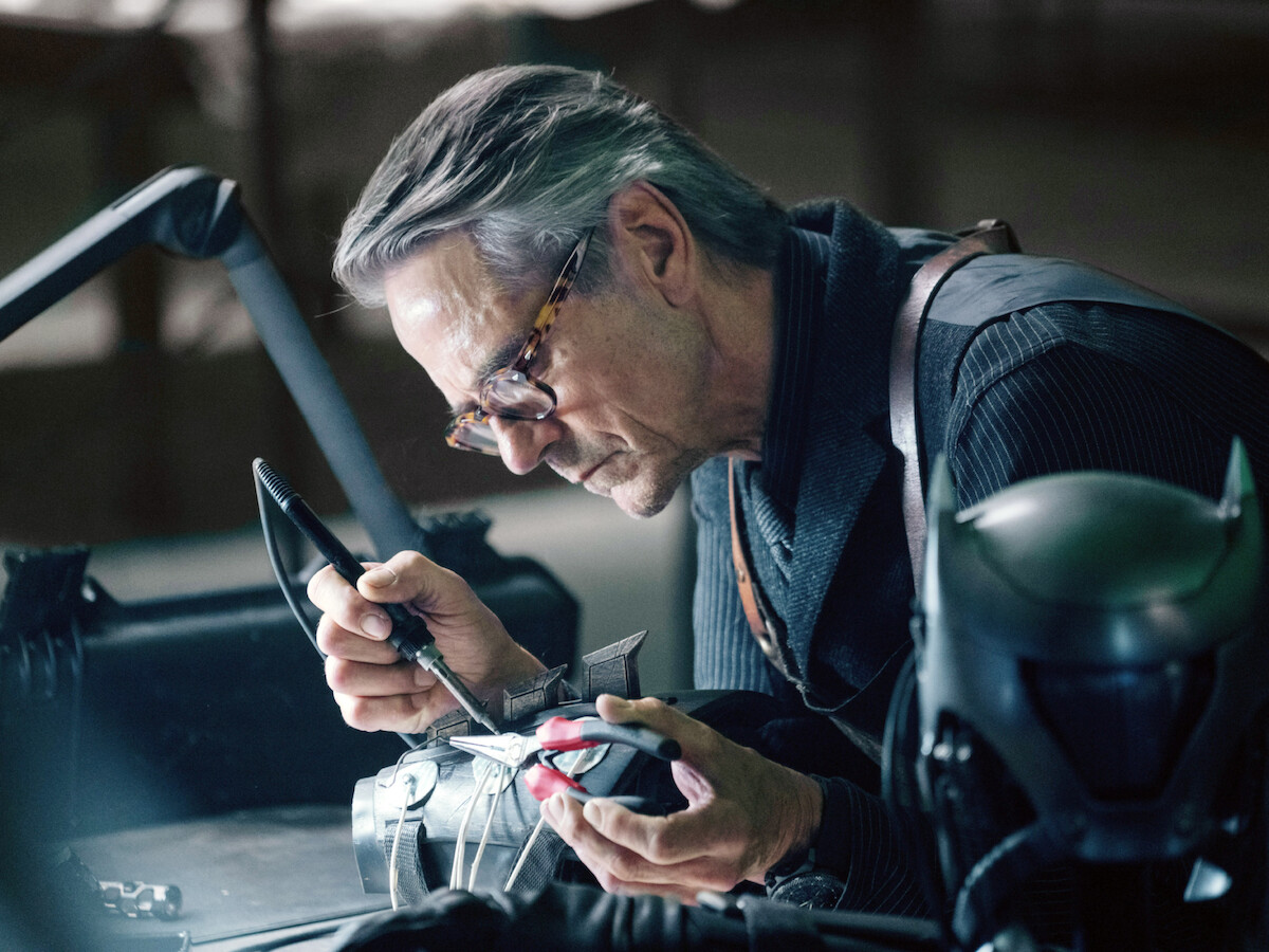 Jeremy Irons as Batman's trusted advisor, Alfred