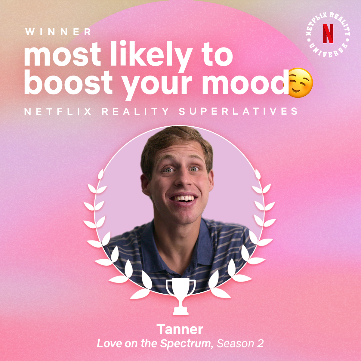 Most Likely to Boost Your Mood Winner: Tanner