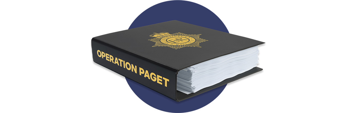 A binder with Operation Paget plans