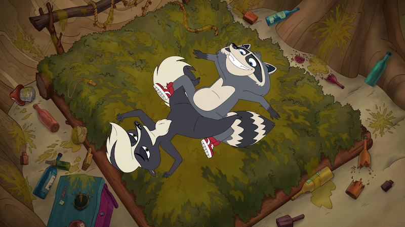 A still image from the animated series Mating Season