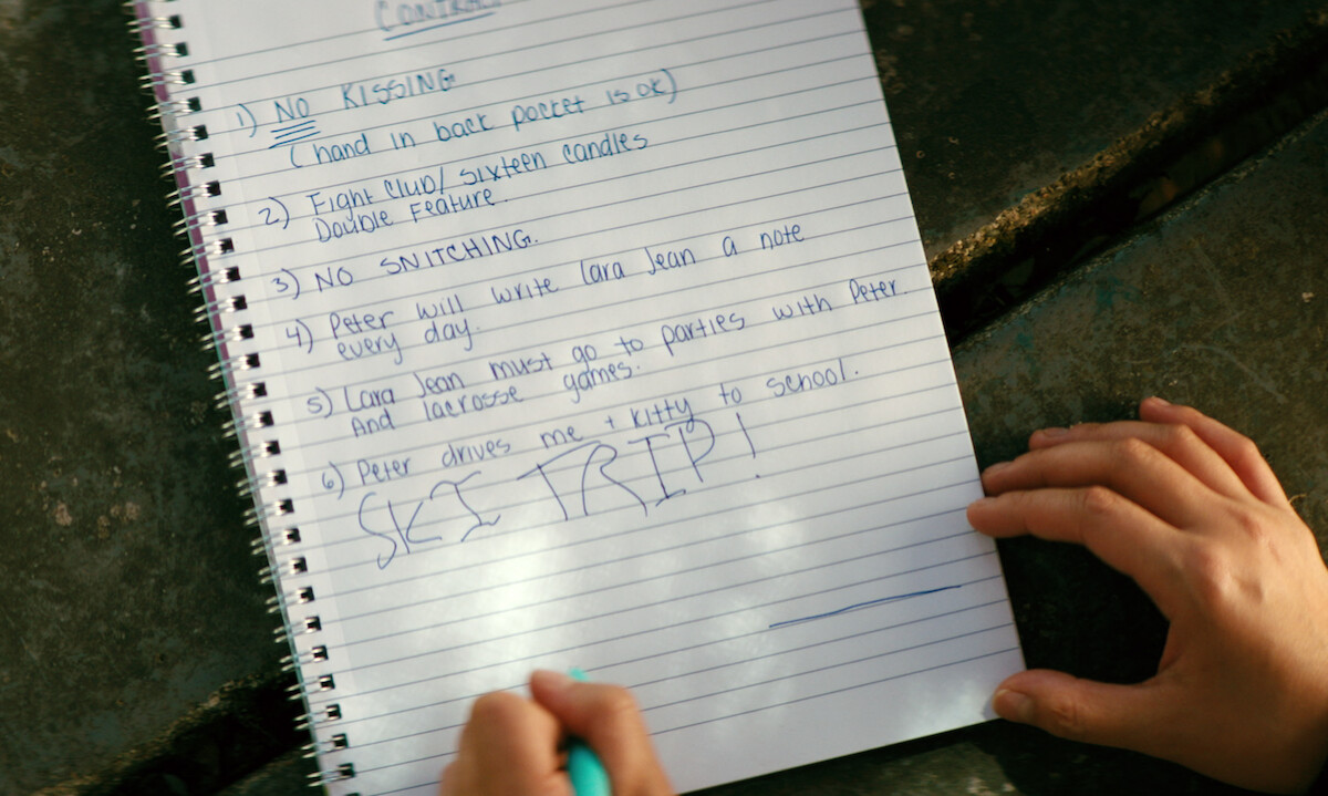 Lara Jean and Peter Kavinsky’s contract outlining the rules of their fake relationship.