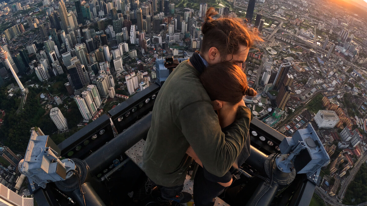 Ivan Beerkus and Angela Nikolau make promises in ‘Skywalkers: A Love Story.’