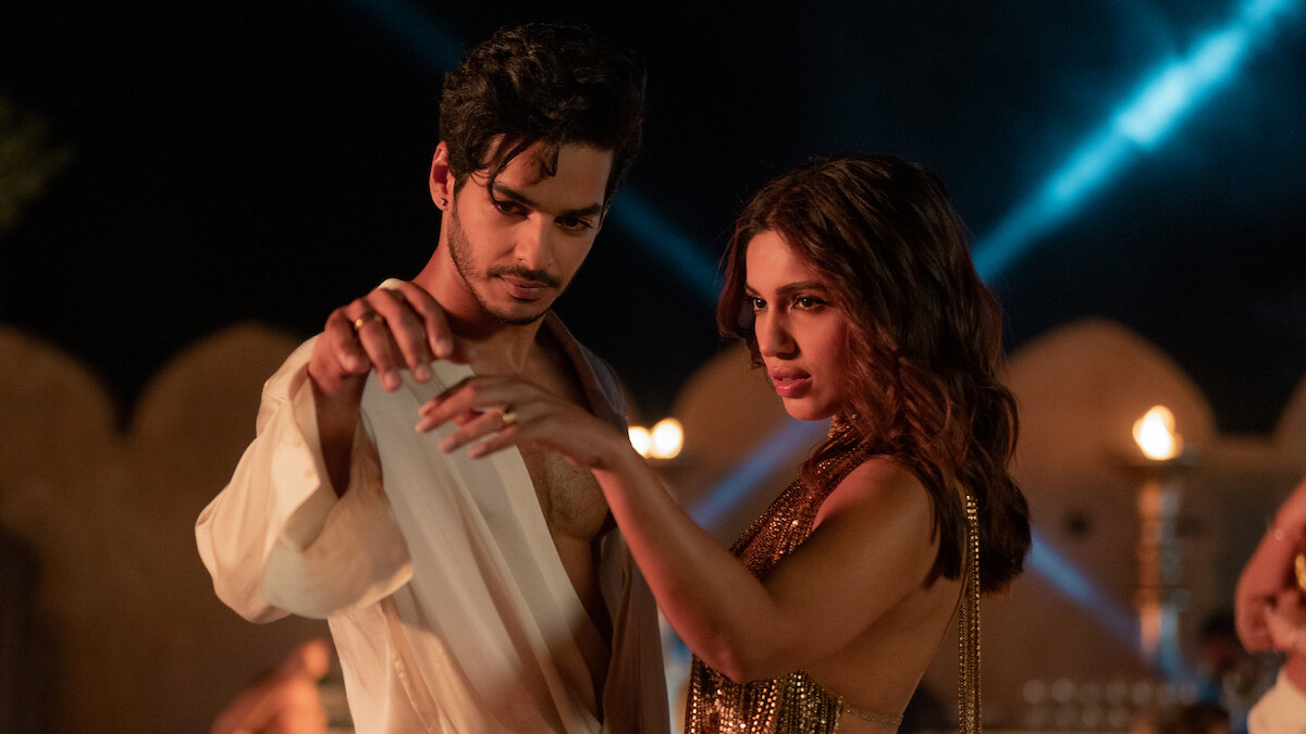 Ishaan Khatter as Aviraaj Singh dances with Bhumi Pednekar as Sophia Shekhar in 'The Royals.'