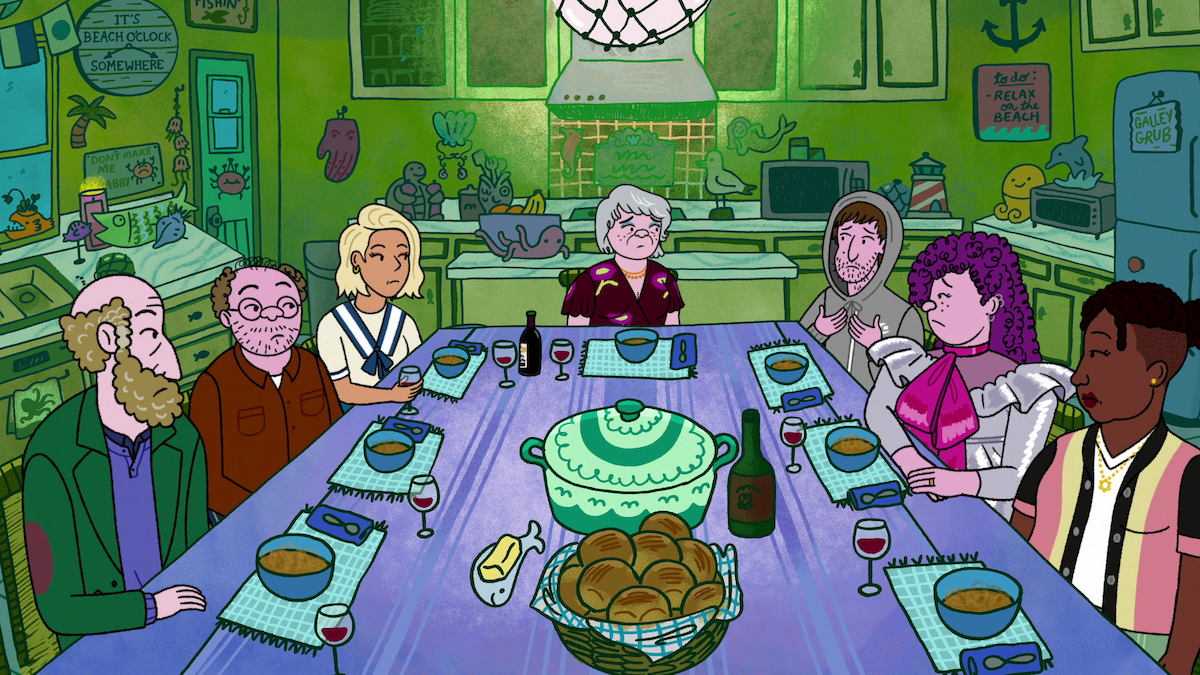 Paul Reiser, Ben Feldman, Angelique Cabral, Lisa Edelstein, Max Greenfield, Abbi Jacobson, Nicole Byer in ‘Long Story Short’