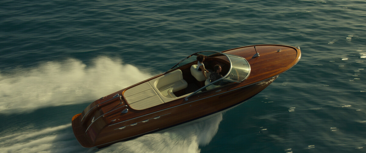 Abnesti’s lacquered wood speed boat - The Beauty of Brutalism: the Design References in ‘Spiderhead’ Revealed