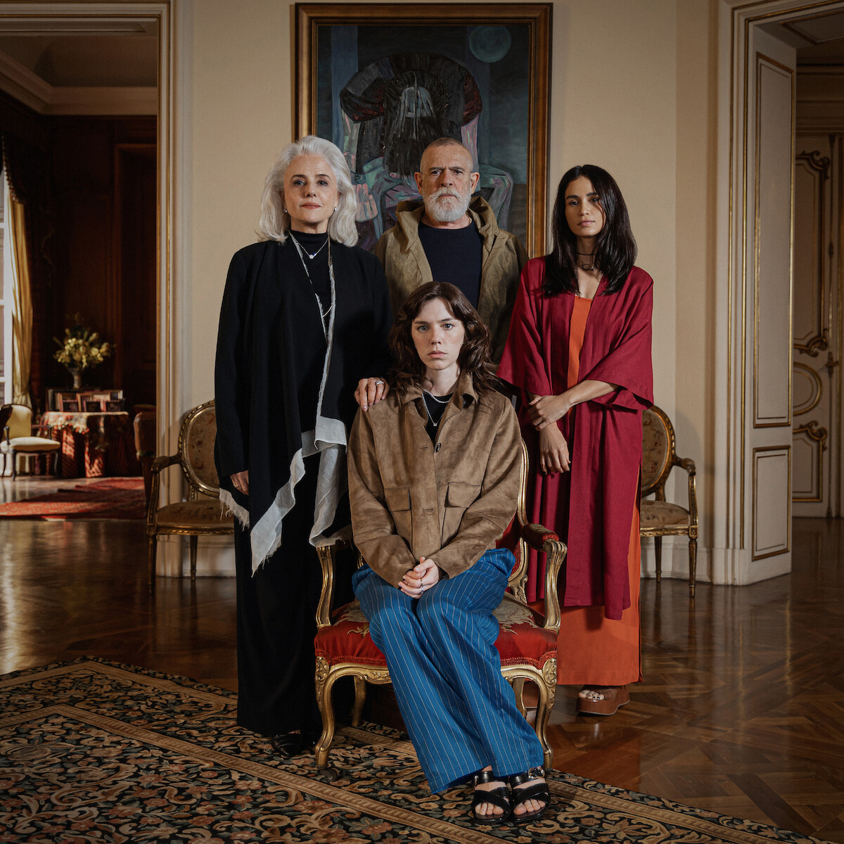 Marieta Severo, José de Abreu, Alice Wegmann e Nanda Costta no set de ‘Dom de Iludir’
