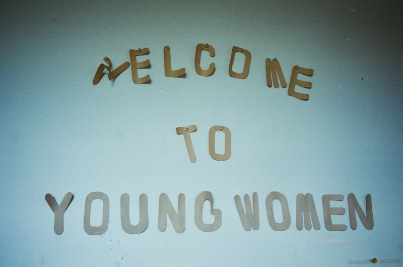 A sign at Ivy Ridge that reads "Welcome to Young Women"