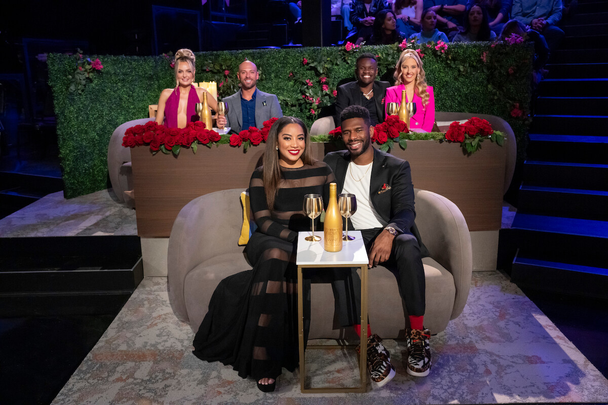Micah Lussier, Izzy Zapata, Tiffany Pennywell, Brent Brown, Kwame Appiah, and Chelsea Griffin at the season 6 reunion of Love is Blind.