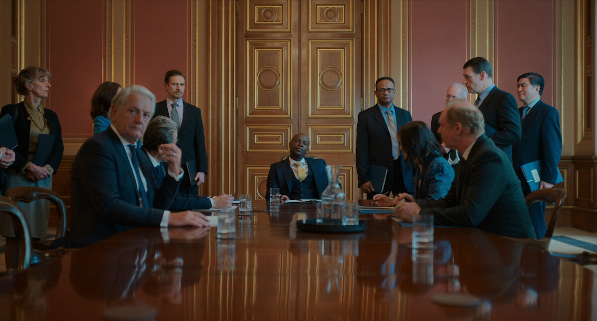 David Gyasi as Austin Dennison and Keri Russell as Kate Wyler in ‘The Diplomat’ Season 2, Episode 3.