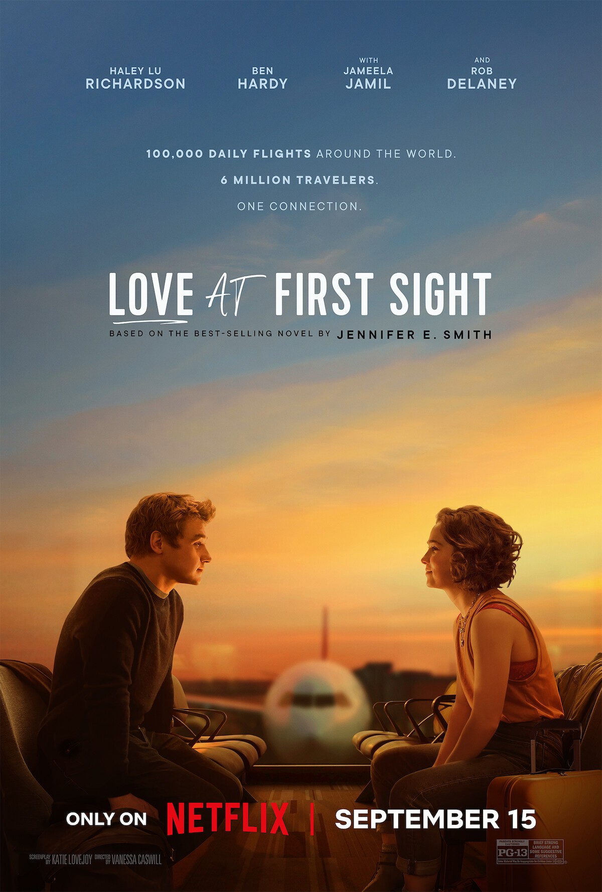 Poster displaying two young people looking at each other longingly.